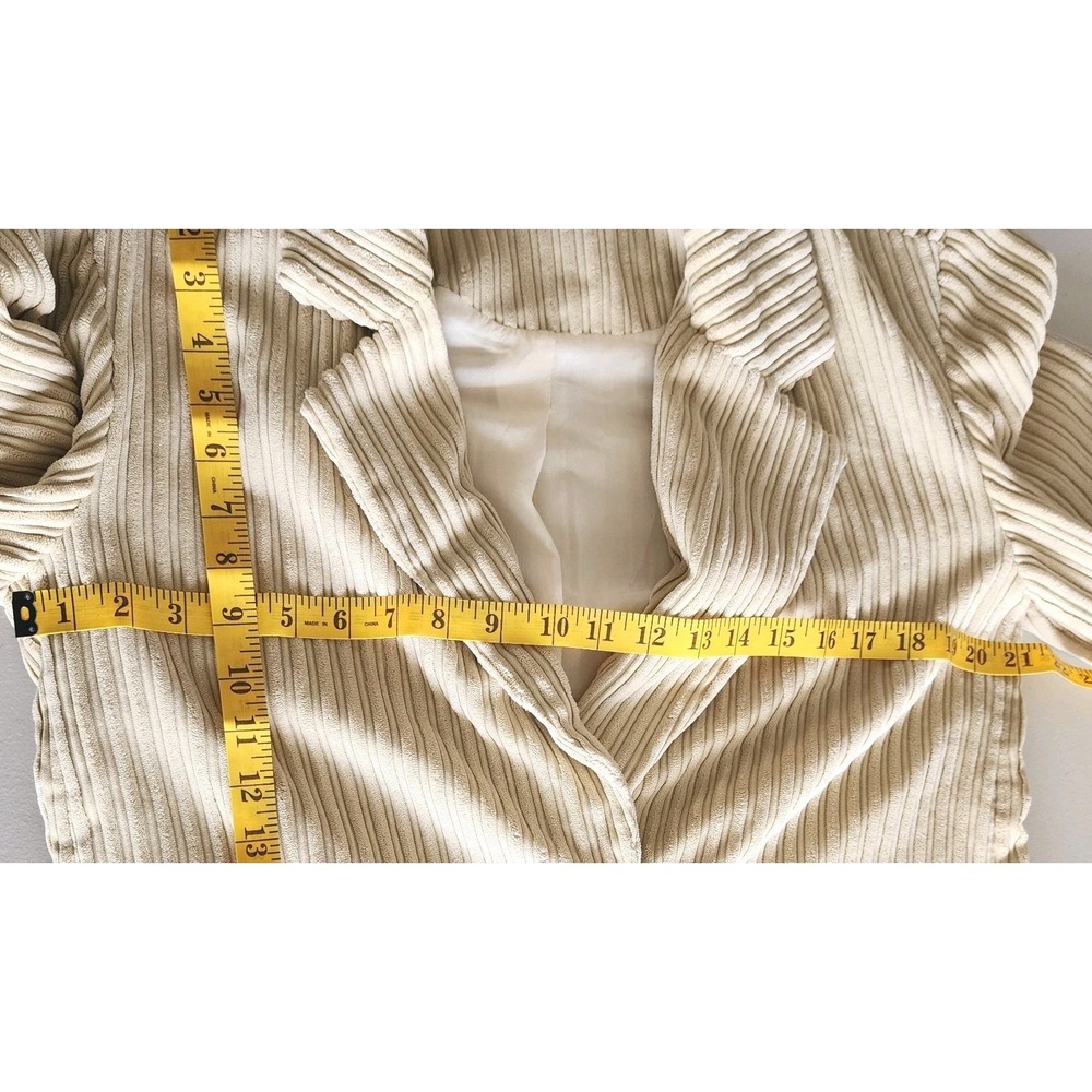 Free People We the Free Corduroy Jacket Blazer Womens XS Cream Oversized Relaxed - Picture 10 of 12
